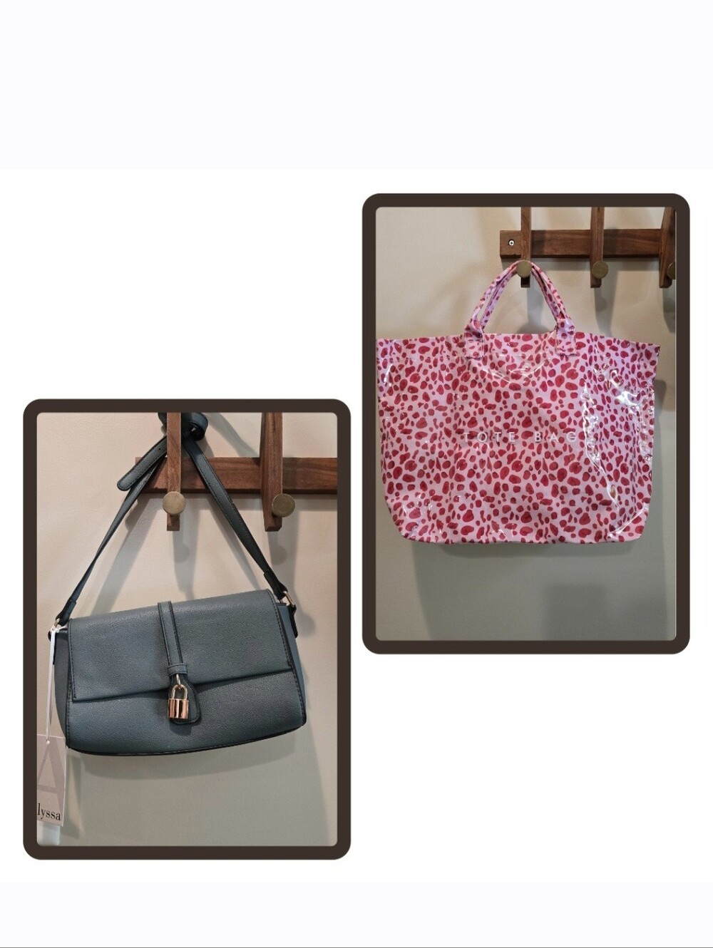 BUNDLE SET Alyssa Shoulder Bag And Pink Leopard Tote Bag